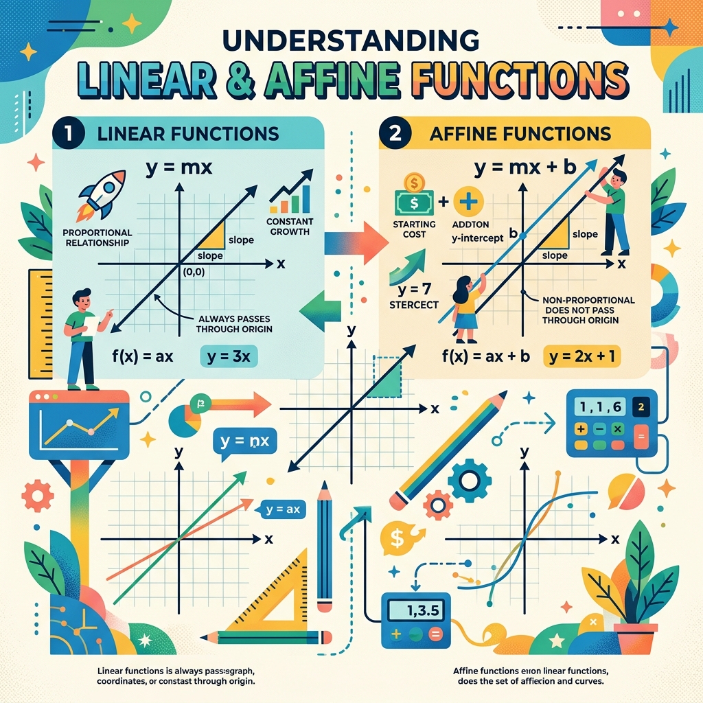 Résolution d'Exercices de Fonctions Linéaires et Affines : Résumé Complet avec Exemples