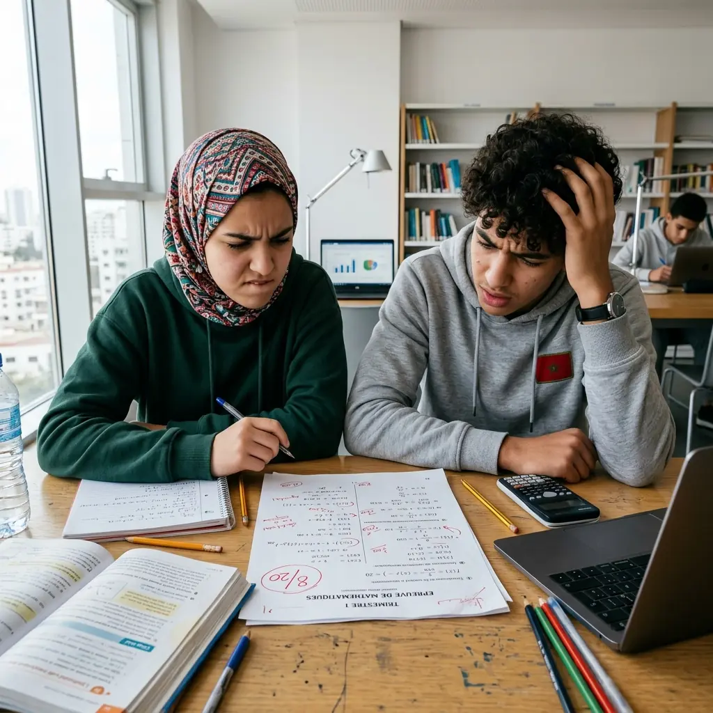 تلاميذ مغاربة يعانون مع الرياضيات